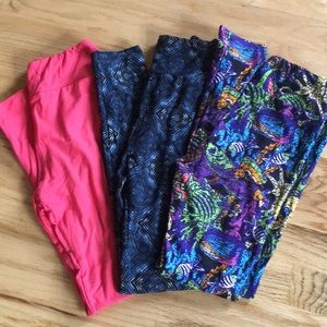Lot of three pairs Lula Tween leggings.